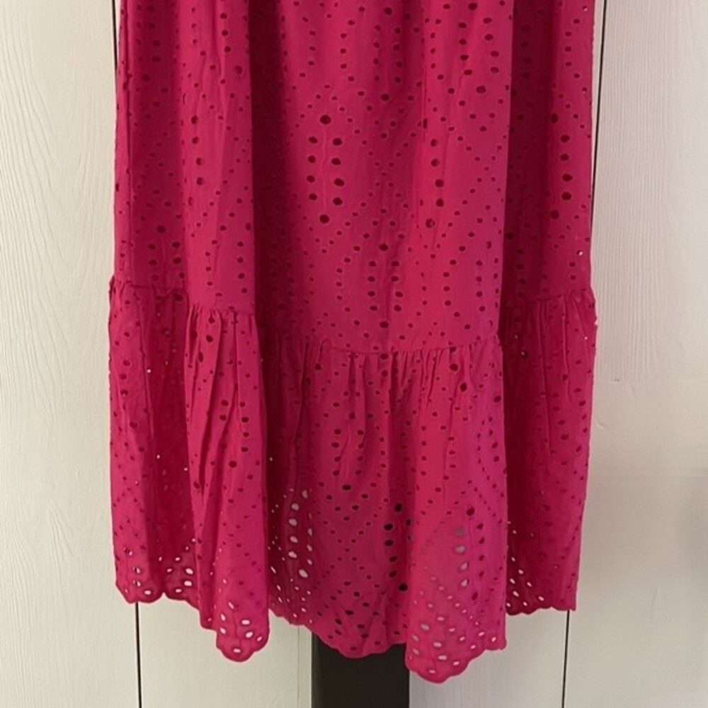 Joie High Low Eyelet Broderie Anglaise Skirt Tiered Pink M NWT Cotton Boho Fairy - Picture 7 of 7